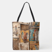 Tote Bag Plumes tribales du sud-ouest aztèque (Dos)