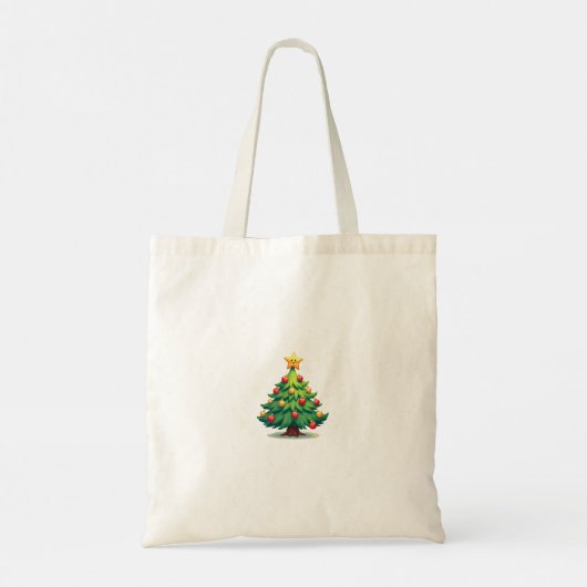 Tote Bag Plump Kawaii Christmas Tree Sparkling Ornaments (Dos)