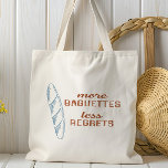 Tote Bag Plus De Baguettes Moins De Regrettes, Pain Françai<br><div class="desc">On ne peut jamais se tromper avec une bonne baguette. Célébrez cette merveille des boulangeries françaises avec ce sac fourre-tout.</div>