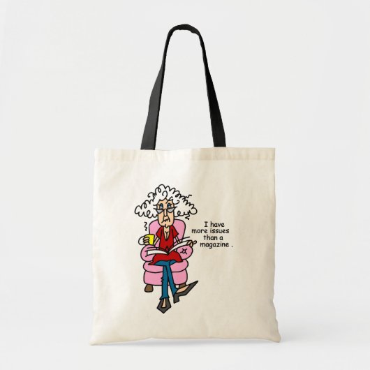 Tote Bag Plus de numéros qu'un Humour de magazine (Devant)