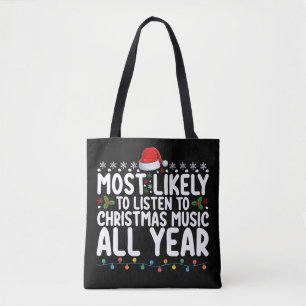 Tote Bag Plus susceptible d'écouter de la musique de Noël t