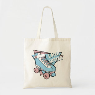 Tote Bag Plus tard Patinage Pastel Pink Blue Cartoon Roller