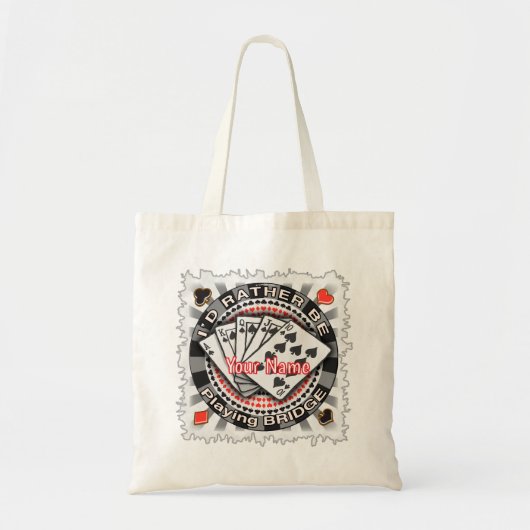 Tote Bag Plutôt Jouer au Bridge (Devant)