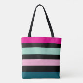 Tote Bag Plutôt minimal rayé multicolore (Dos)