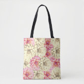 Tote Bag Plutôt rose et jaune floral (Devant)