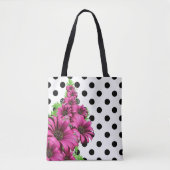 Tote Bag Plutôt Rose Fleurs Polka Dot (Devant)