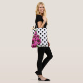 Tote Bag Plutôt Rose Fleurs Polka Dot (Sur le modèle)