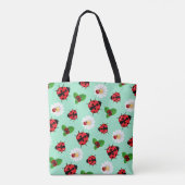 Tote Bag Pneuka rouge mignon point Ladybug fleur été Fille (Dos)