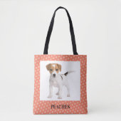 Tote Bag Poche Poche Pointe Motif Chien Photo (Devant)