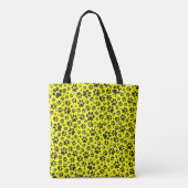 Tote Bag Poches de chien noir et blanc Pointe Polka sur jau (Dos)