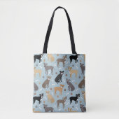 Tote Bag Poches et os Pitbulles (Devant)