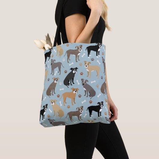 Tote Bag Poches et os Pitbulles (De près)