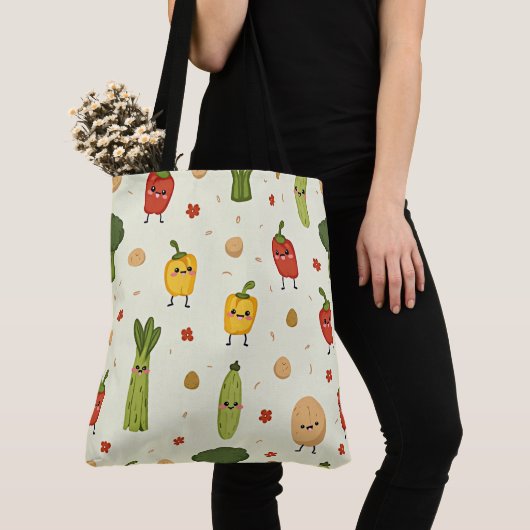 Tote Bag Pochette Veggie Delight (De près)