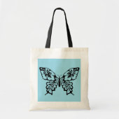 Tote Bag Pochoir Papillon sur Bleu (Devant)