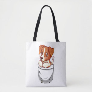 Tote Bag Pocket Cute Jack Russell Terrier
