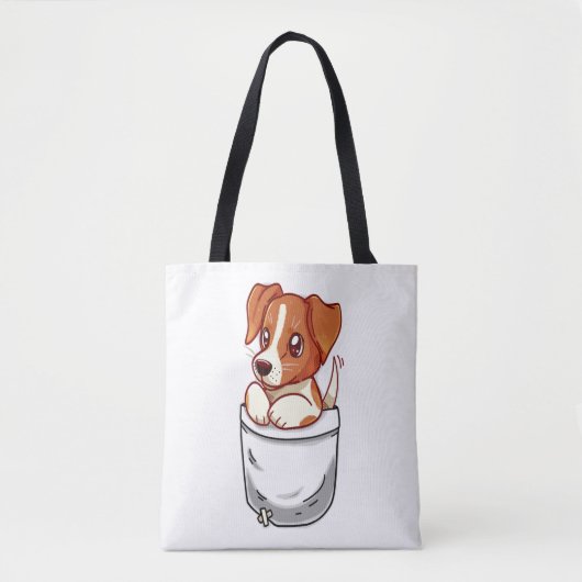 Tote Bag Pocket Cute Jack Russell Terrier (Devant)