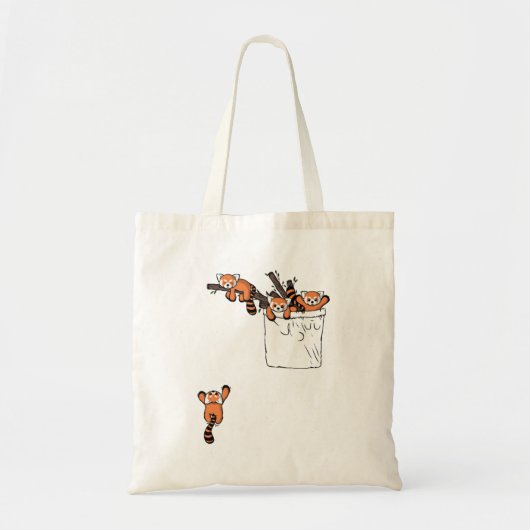 Tote Bag Pocket Red Panda Bears (Devant)