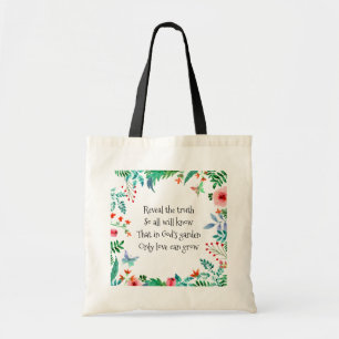 Tote Bag Poème Inspirationnel Le jardin floral de Dieu