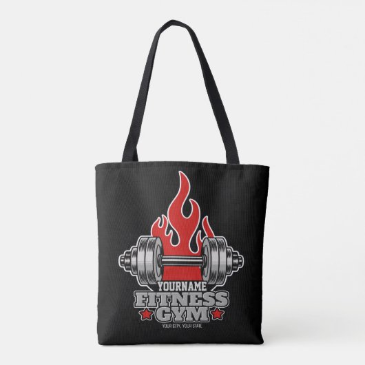 Tote Bag Poids Personnalisé Levant Dumbbell Fitness Gym (Dos)