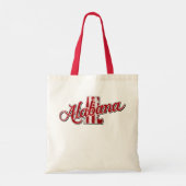 Tote Bag Poignée rouge Alabama State Outline (Dos)