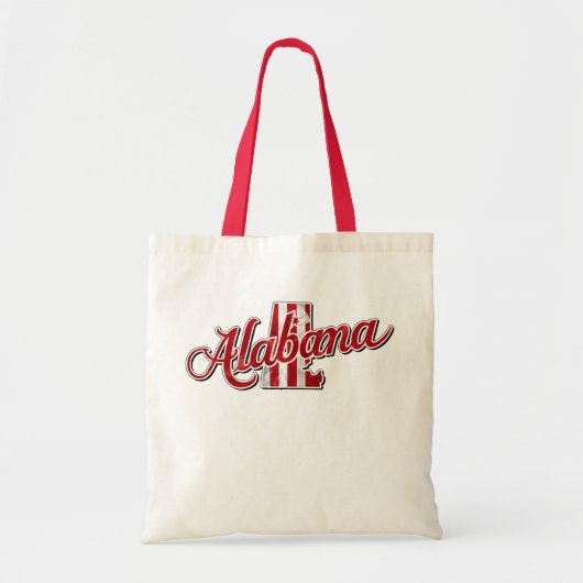Tote Bag Poignée rouge Alabama State Outline (Devant)