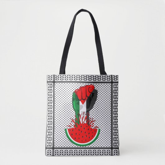 Tote Bag Poing de résistance palestinienne sur le symbole d (Devant)