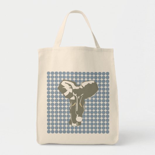 Tote Bag Point bleu de safari de roche avec l'éléphant (Devant)