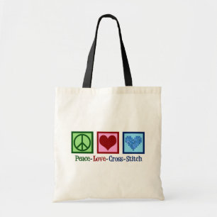 Tote Bag Point de croix Peace Love