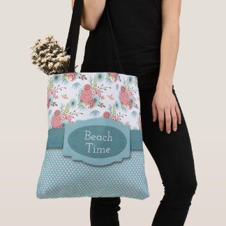 Tote Bag Point floral et Polka