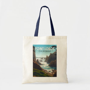 Tote Bag Point Lobos California Travel Art Vintage