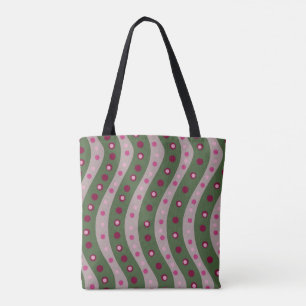 Tote Bag Pointe de Polka rose magenta au printemps