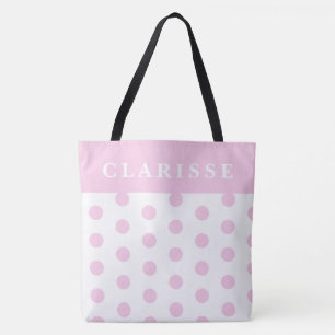 Tote Bag Pointe Polka Chic et Blanc Personnalisée