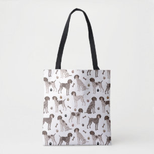 Tote Bag Pointeur à cheveux court allemand os de chien et E