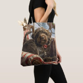 Tote Bag Pointeur à poils durs Griffon Chien Festif de Noël (De près)