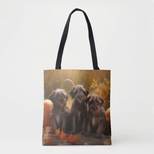 Tote Bag Pointeur à poils durs Griffon Puppy Automne (Devant)