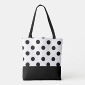 Tote Bag Points Chic Noir et Blanc avec Monogramme (Dos)
