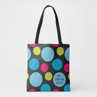 Tote Bag Points colorés amusants Motif rose chaud bleu turq