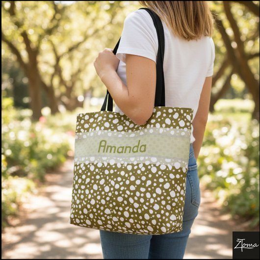 Tote Bag Points dalmatiens avec nom (5)