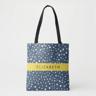 Tote Bag Points Dalmatiens Bleus De La Marine, Spots, Dotés