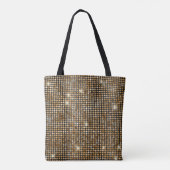 Tote Bag Points de fausse brillance noirs et dorés Glam (Dos)