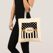 Tote Bag Points et bandes (Devant (produit))