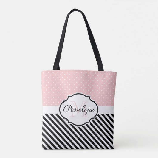 Tote Bag Points et rayures mignons (Dos)