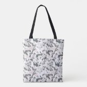 Tote Bag Points gris clair motif Abstrait tacheté (Dos)