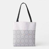 Tote Bag Points Gris Peach Rose Tendance Monogramme Initial (Dos)