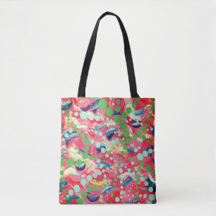 Tote Bag Points heureux et formes jouées Art original