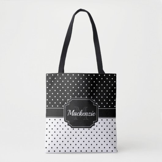 Tote Bag Points noirs et blancs (Devant)