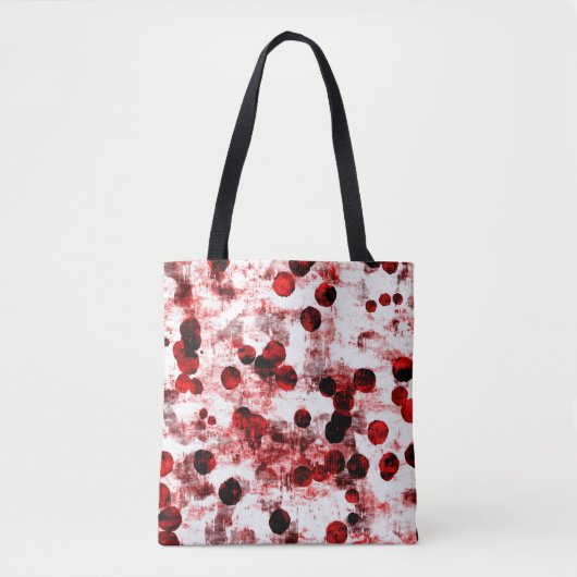 Tote Bag Points Noirs Et Rouges (Devant)