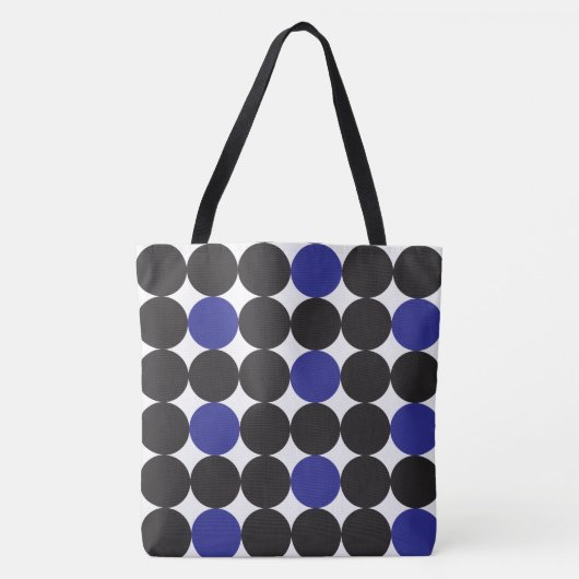 Tote Bag Points noirs foncés en gras Motif géométrique (Devant)