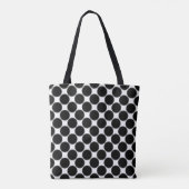 Tote Bag Points noirs gras et blancs avec monogramme rose (Dos)