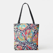 Tote Bag Points, points et lignes funky gais Art original (Dos)